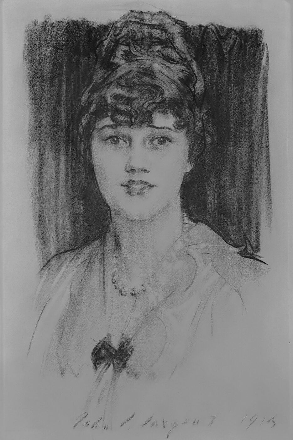 Charcoal portrait drawing no. 06 — Constance